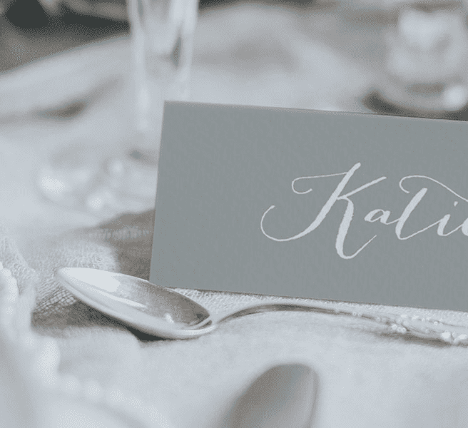 Hand Written Place Name Card By Lilac &amp; White