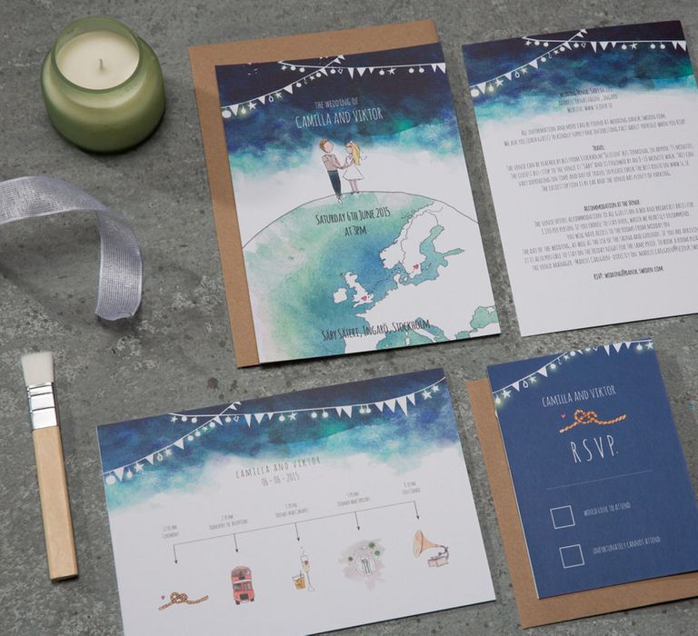 Fig &amp; Fern Studio Hand Illustrated Wedding Stationery