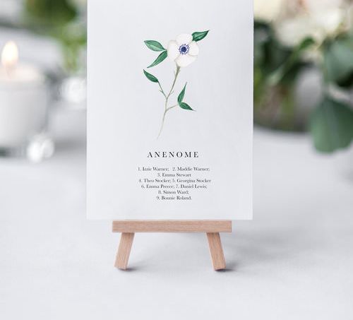 Wildflower Illustration Co. Hand Illustrated Table Name