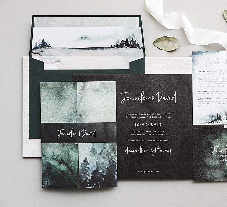 I Am Nat Dark Wedding Stationery Suite