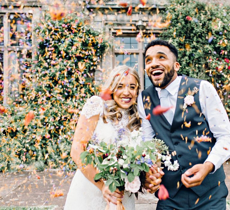 Bride and Groom Confetti Moment