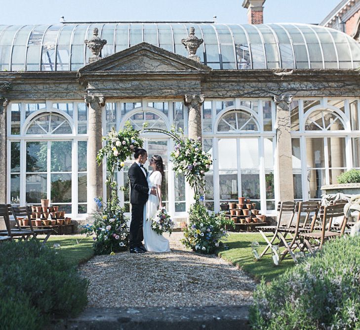 Winter Wedding Inspiration At Sennowe Park Norfolk With Cornflower Blue And Gold Details With Images From Salsabil Morrison Photography