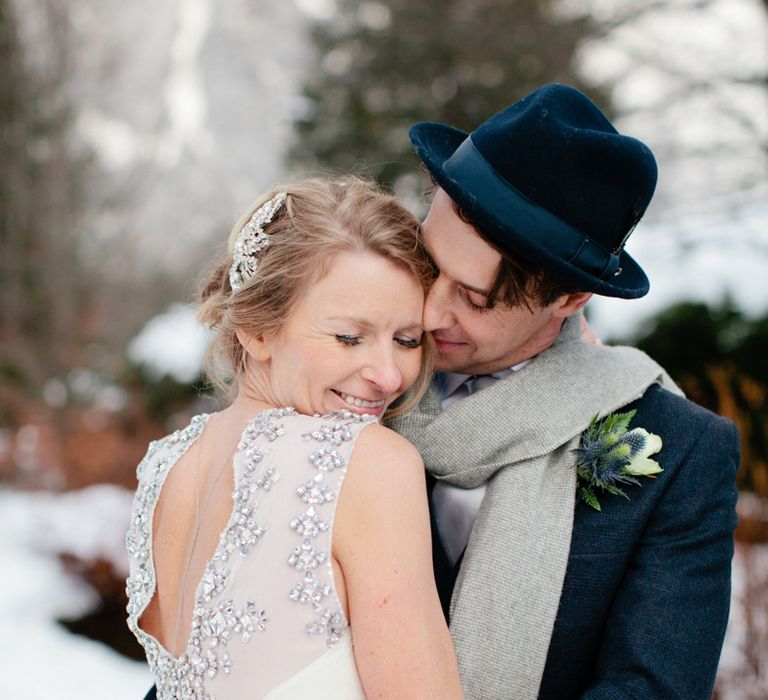 Groom wearing a hat