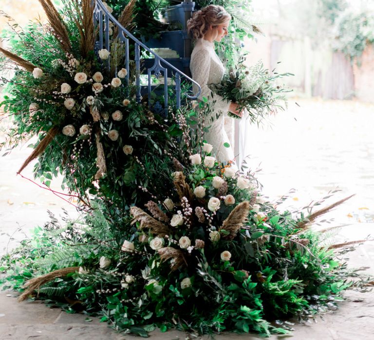 Red Floral Architecture Flower Arrangement