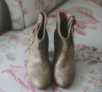 Gold wedding boots