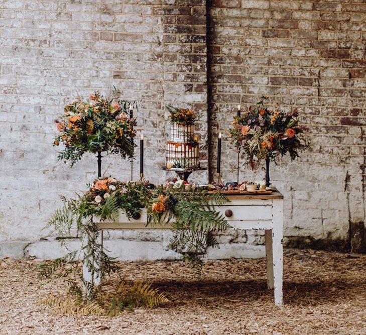 Grazing Board Wedding Food Semi Naked Cake With Drip Icing For Autumnal Wedding Reception At Patrick's Barn With Images By Brigitte &amp; Thierry Photography