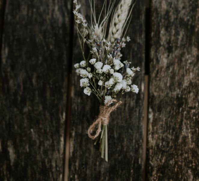 Dried Flower &amp; Grass Buttonhole // Image By Enchanted Brides Photography