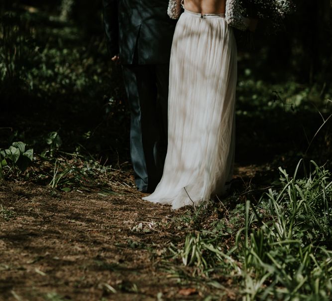 Bride In Backless Needle &amp; Thread Dress // Image By Enchanted Brides Photography