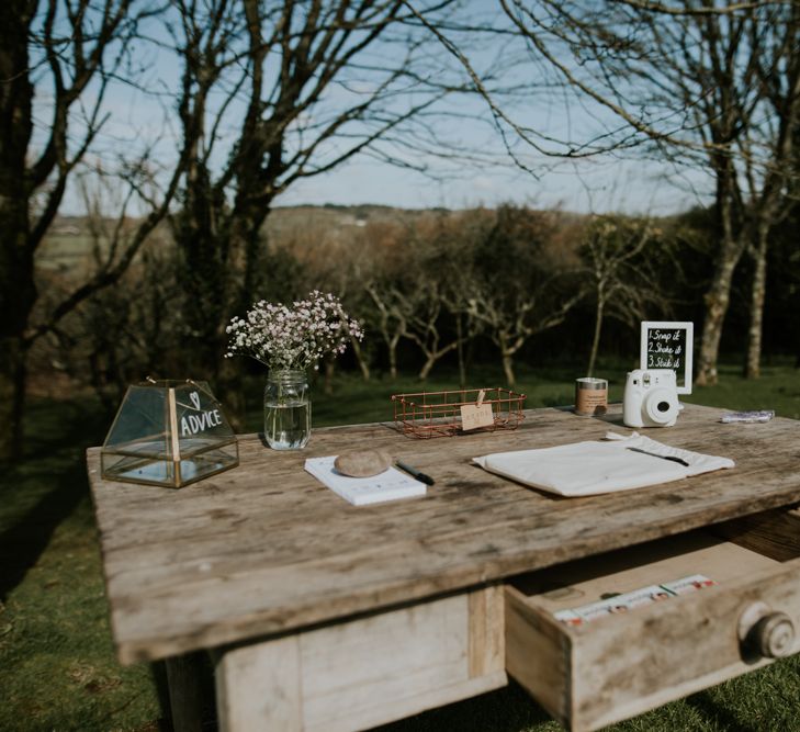 Polaroid Guest Book table For Wedding // Image By Enchanted Brides Photography