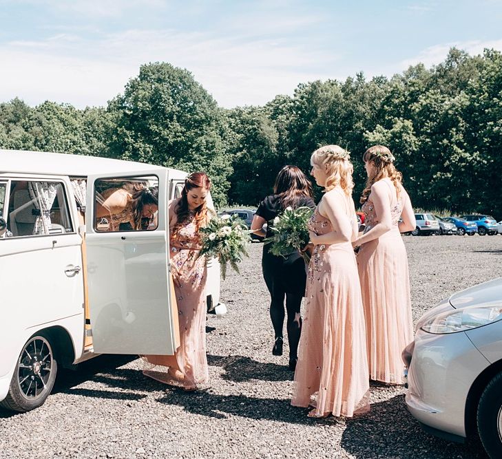 Bridesmaids In Pink Floral Dresses // Images By Dale Weeks Photography