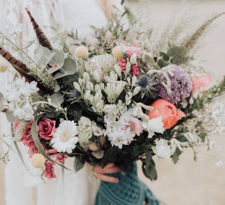 Handpicked Spring Flower Wedding Bouquet with Alliums, Peonies and Eucalyptus