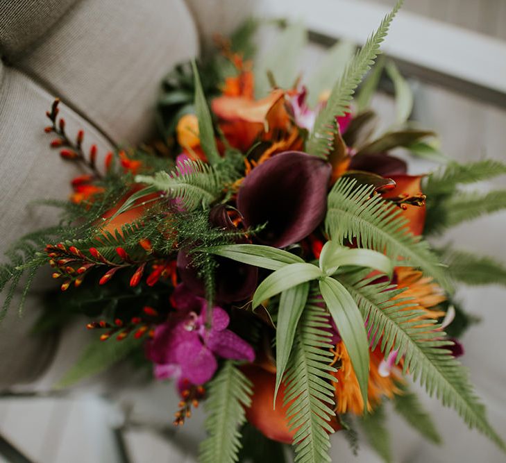 Flowers by Amanda Randell | Tropical Humanist Wedding Outside | Custom Enzoani Gown and Veil | Lucy Turnbull Photography