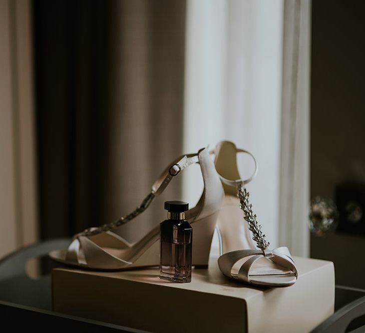 Jenny Packham Shoes | Tropical Humanist Wedding Outside | Custom Enzoani Gown and Veil | Lucy Turnbull Photography