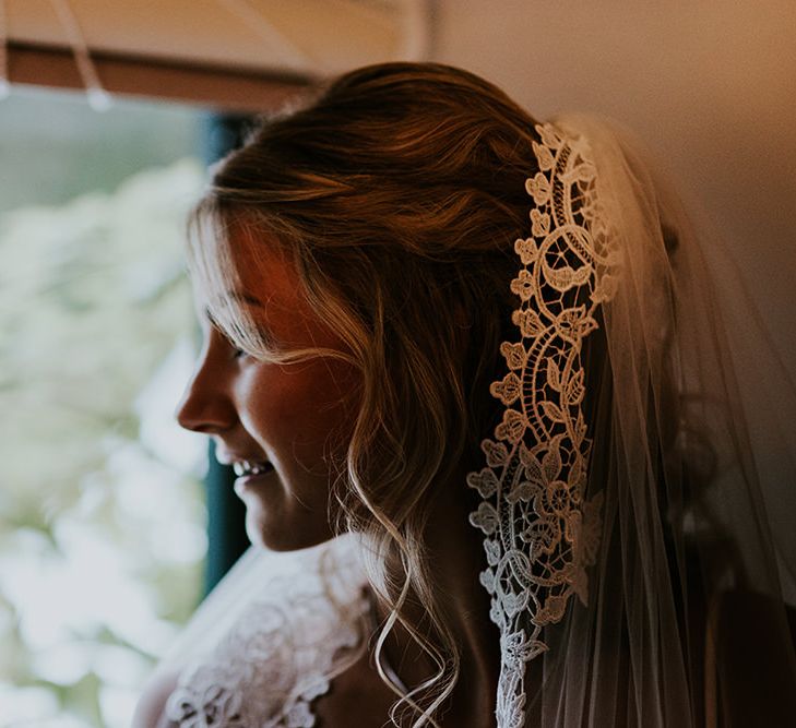 Custom Gown and Veil from Enzoani | Tropical Humanist Wedding Outside | Lucy Turnbull Photography