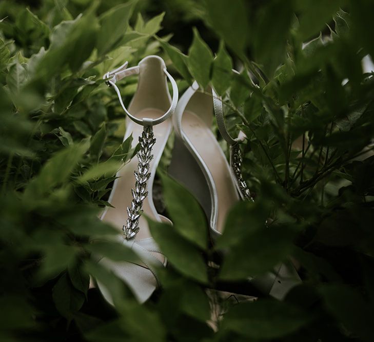 Jenny Packham Shoes | Tropical Humanist Wedding Outside | Custom Enzoani Gown and Veil | Lucy Turnbull Photography