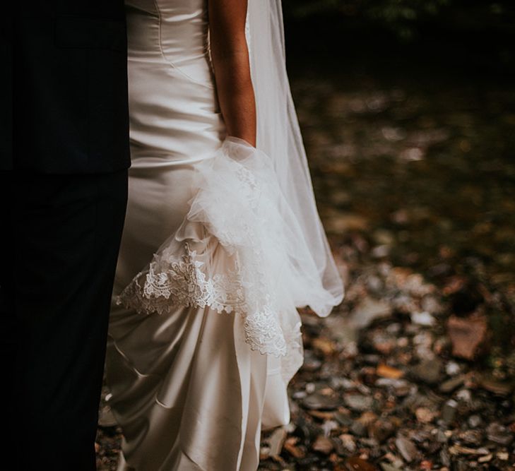 Tropical Humanist Wedding Outside | Custom Enzoani Gown and Veil | Lucy Turnbull Photography