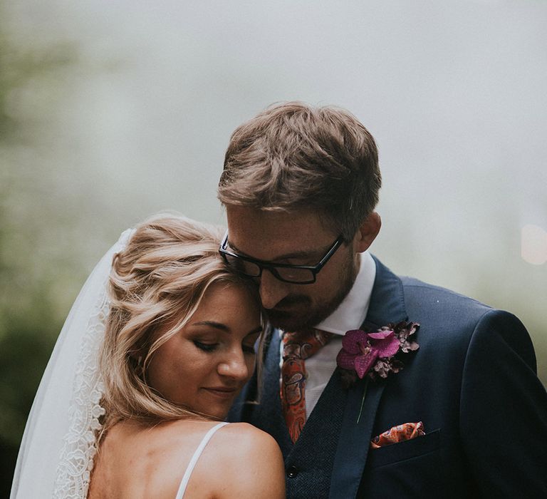 Tropical Humanist Wedding Outside | Custom Enzoani Gown and Veil | Lucy Turnbull Photography