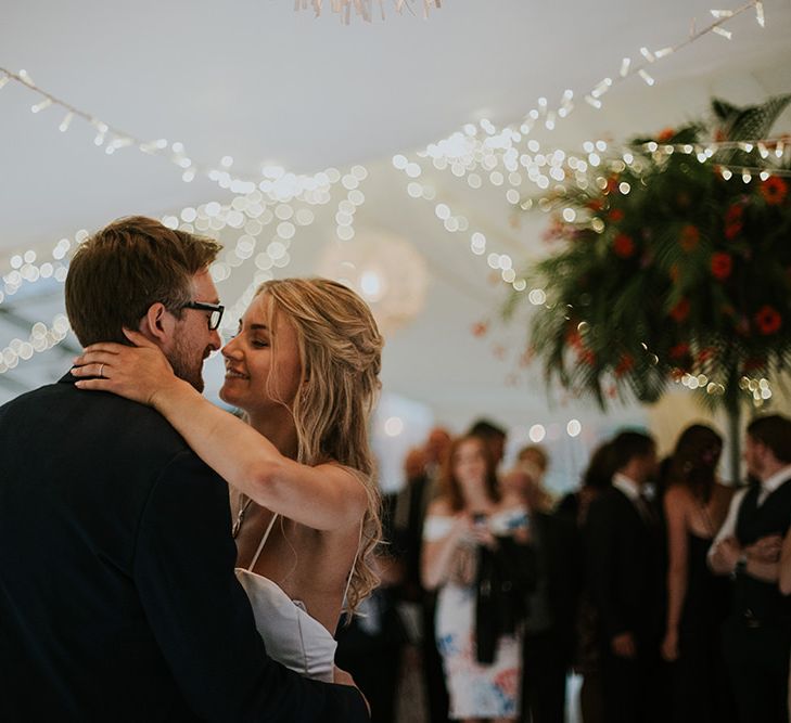 First Dance | Tropical Humanist Wedding Outside | Custom Enzoani Gown and Veil | Lucy Turnbull Photography