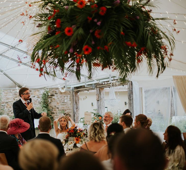 Flowers by Amanda Randell | Tropical Humanist Wedding Outside | Custom Enzoani Gown and Veil | Lucy Turnbull Photography