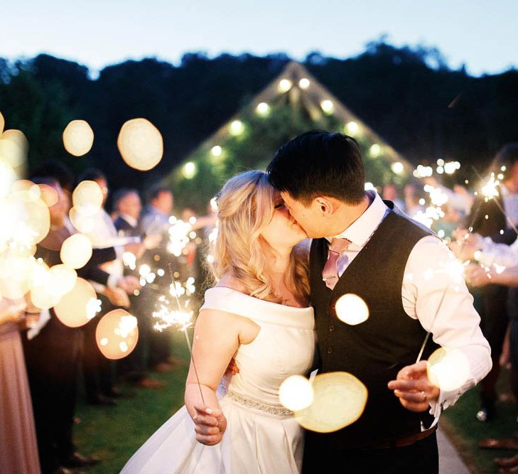 Sparkler Send Off At Wedding