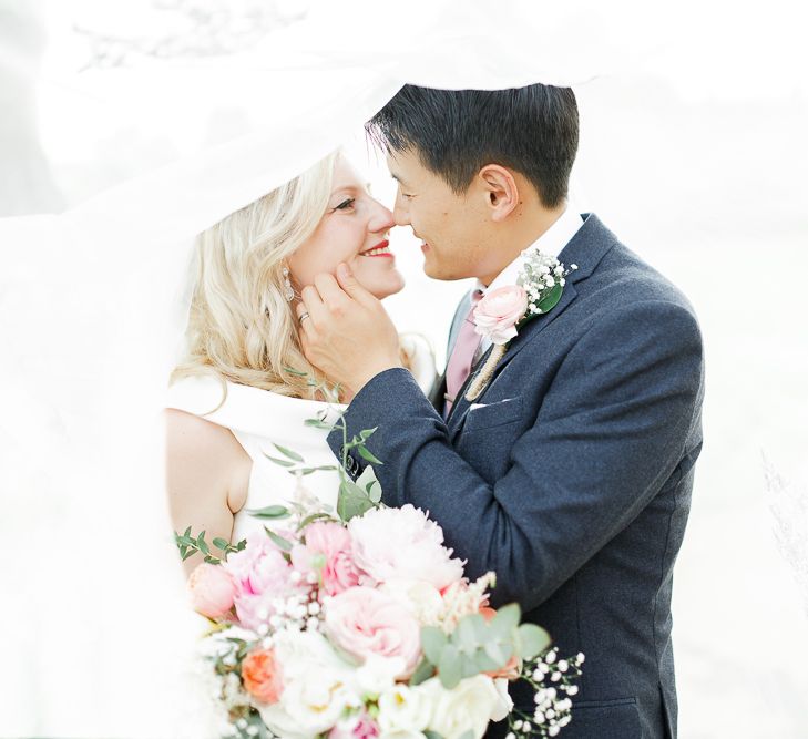 Hyde House Cotswolds Wedding With Coral Charm Peonies And Bridesmaids With Floral Hoop Bouquets Images From White Stag Wedding Photography Film Dan Dolan