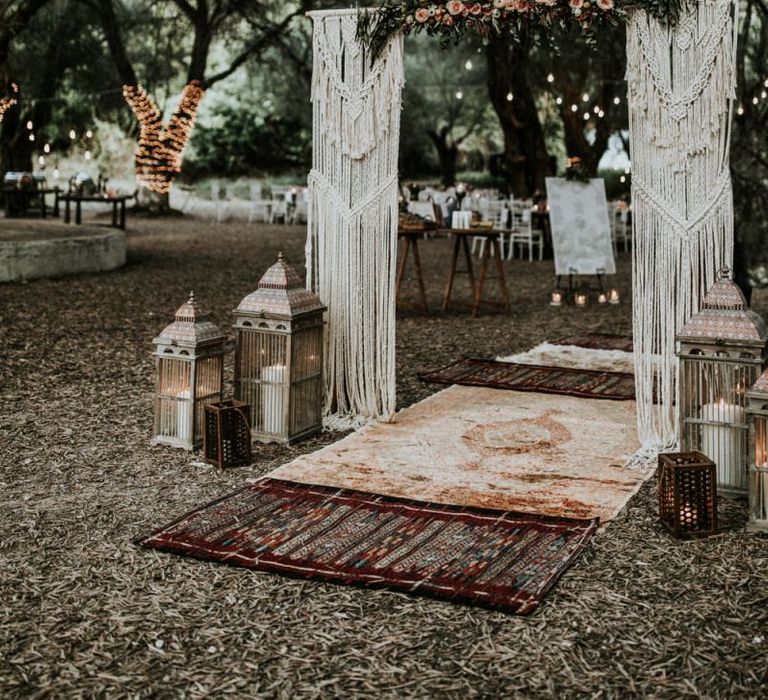 Macrame wedding arch