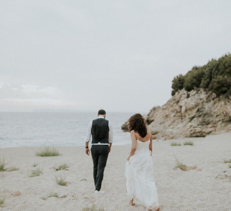 Coastal wedding in Greece with Max Mara wedding dress