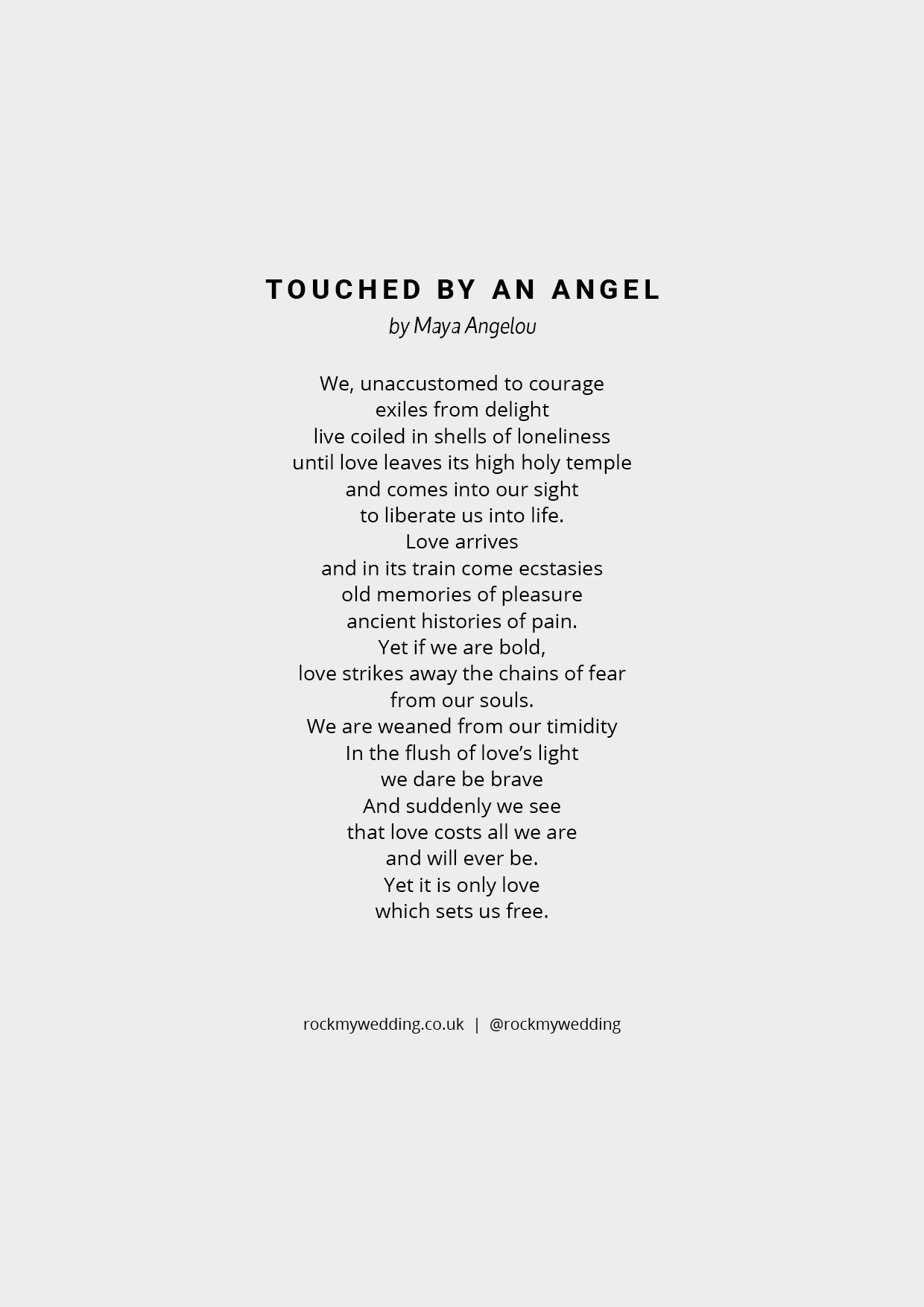 Touched By An Angel Maya Angelou Wedding Reading