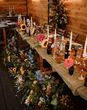 Seasonal flowers for rustic wedding tablescape.