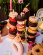 wedding dessert table with doughnuts