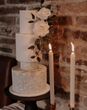 white elegant winter wedding cake