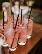 Pink wedding mocktails