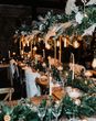 Festive Christmas wedding table decorations