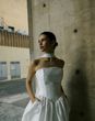 Rolling In Roses designer sustainable wedding dress with drop waist and scarf