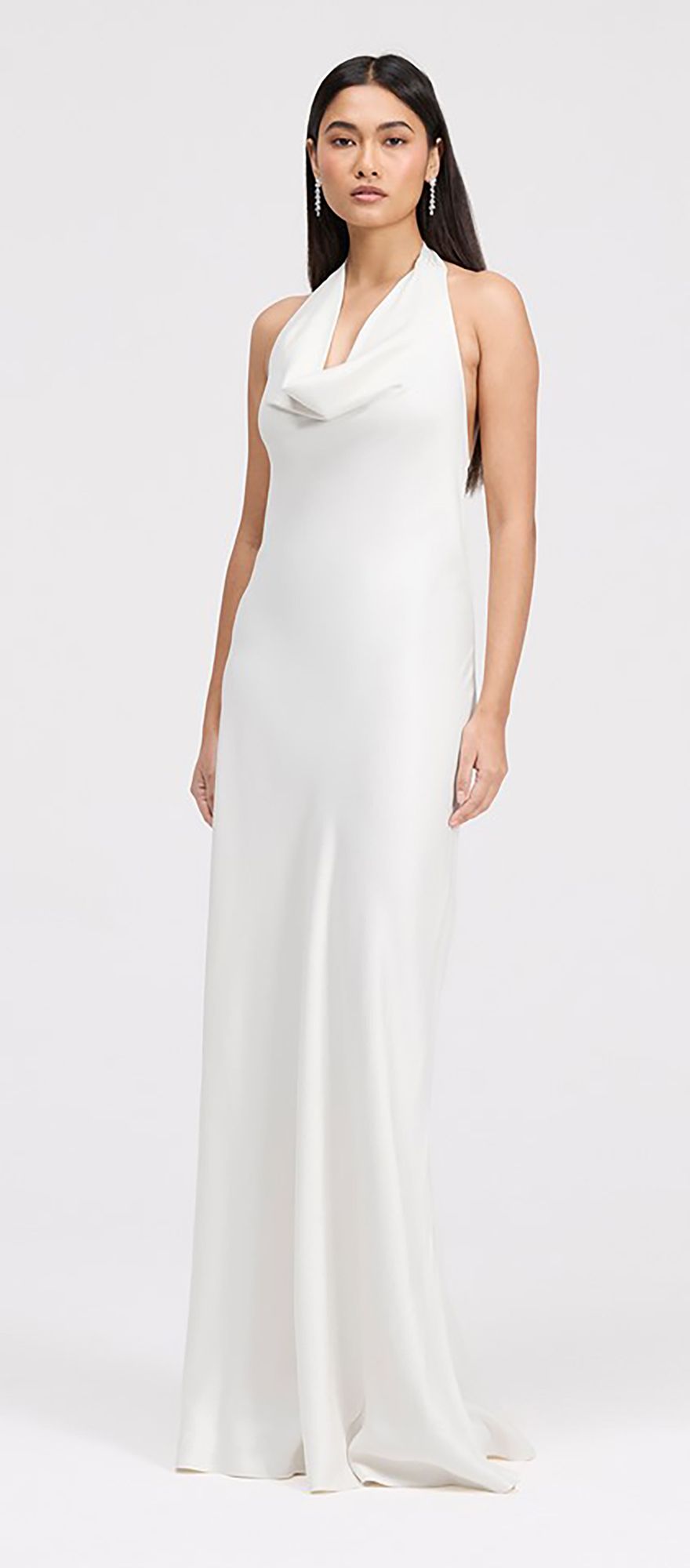 Ivory cowl neck satin slip maxi registry office wedding dress from Ghost