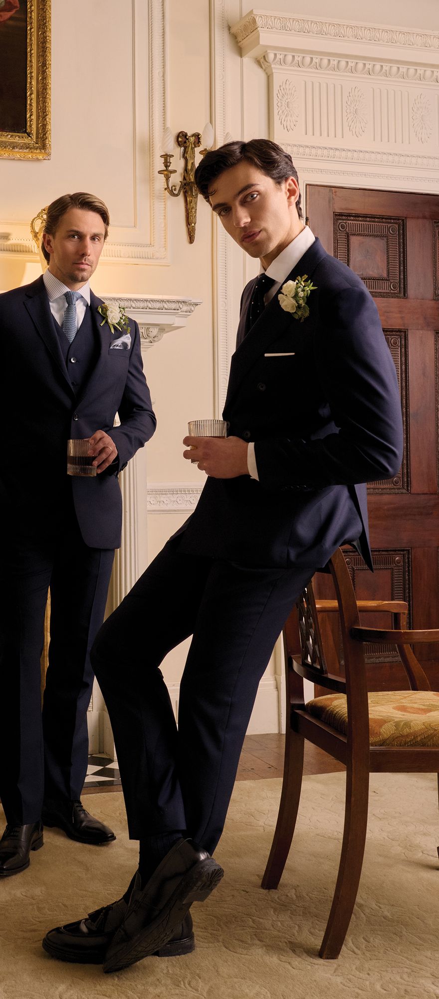 T.M.Lewin navy "Aldgate" best man suit style