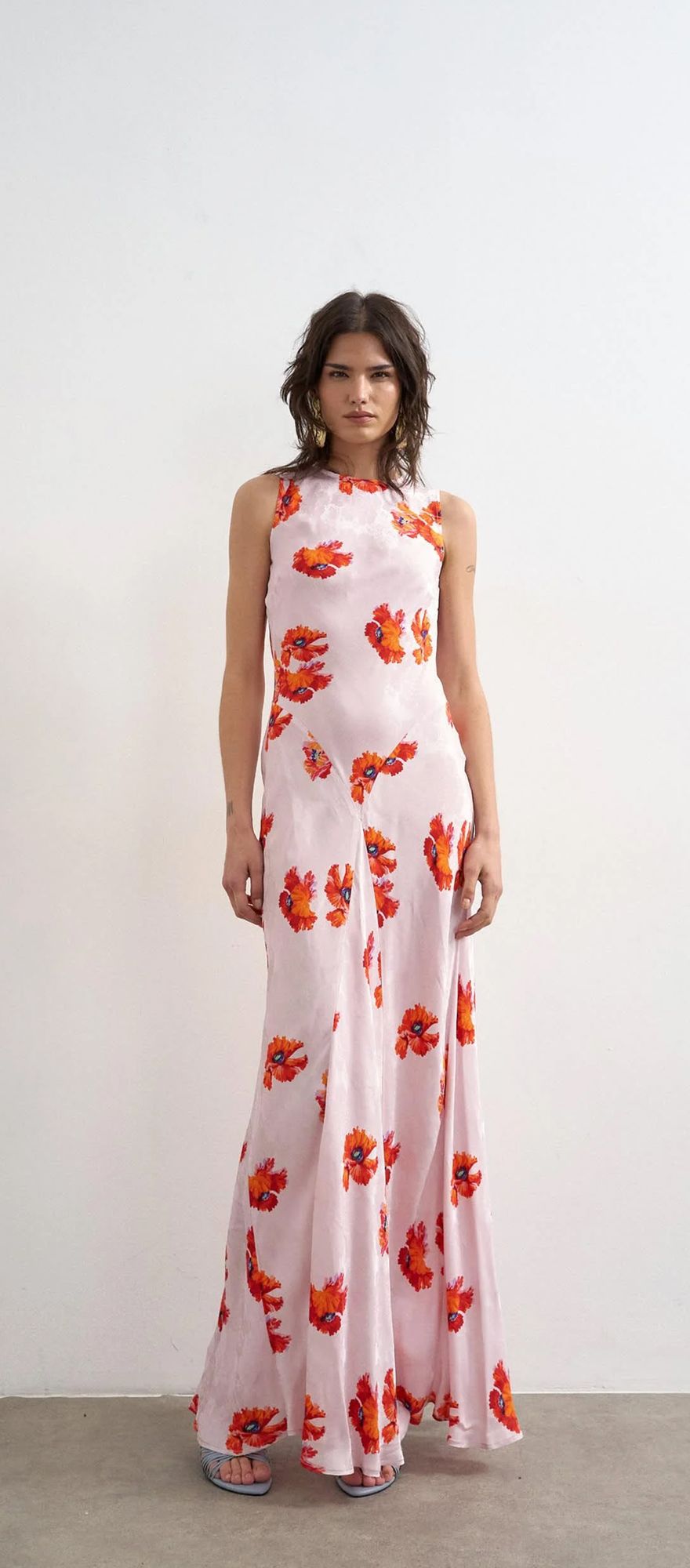 Topshop pink floral black tie wedding guest dress