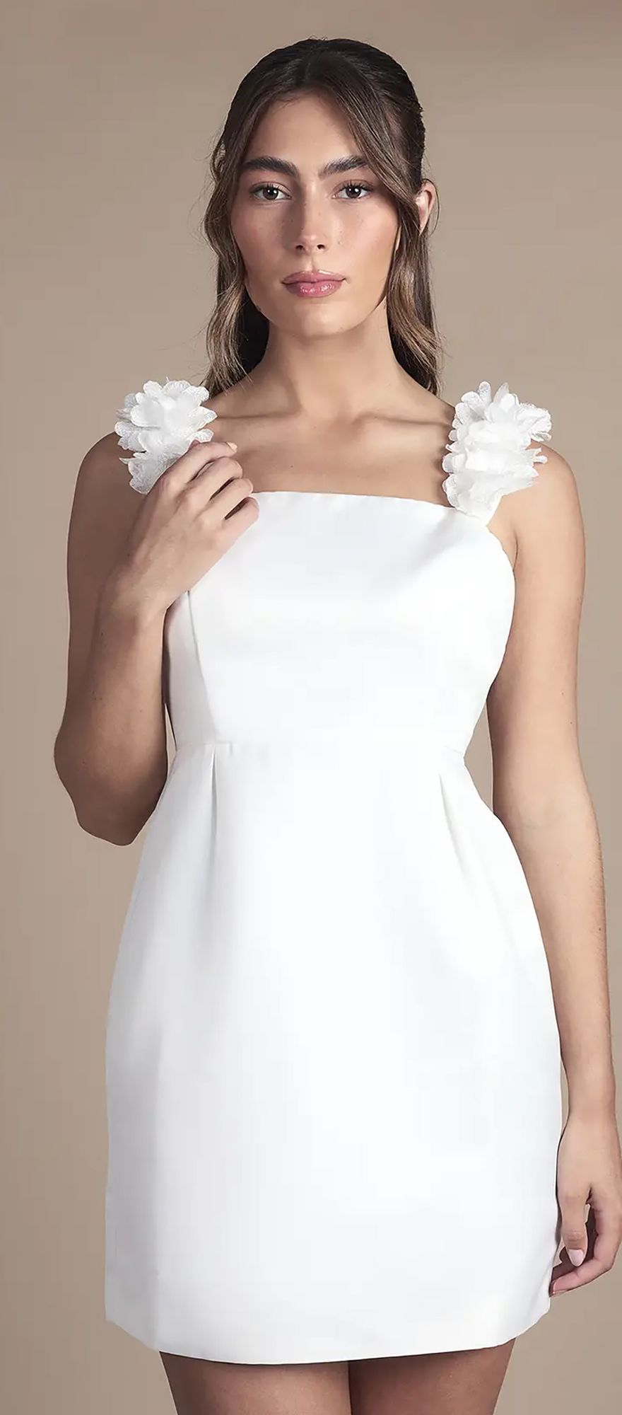 Coast hen party dress with 3d floral straps