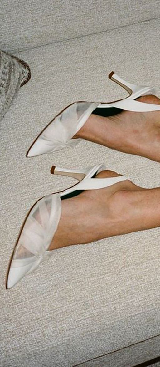 Florrie London Polly Slingback designer wedding shoes with tulle 