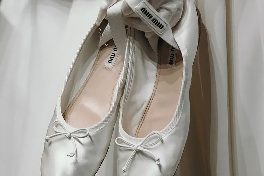 Miu Miu designer wedding bridal flat wedding shoes