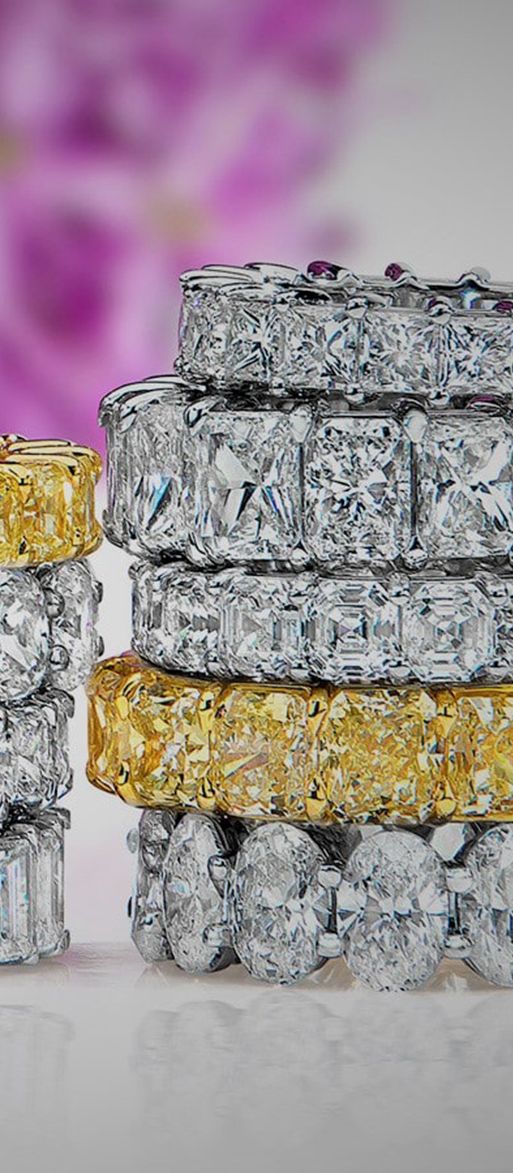 Diamond-Eternity-Bands-Stacked-Wedding-Rings