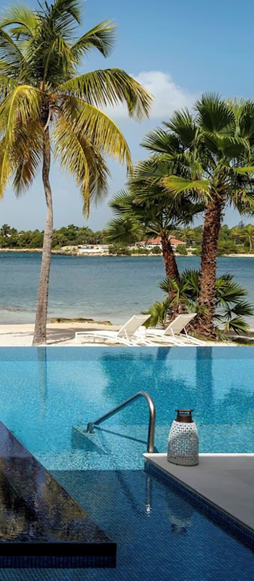 Infinity pool at Caribbean honeymoon resort, Jumby Bay Island - Oetker Collection in Antigua