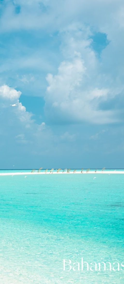 White sand and turquoise waters in the Bahamas Caribbean honeymoon destination