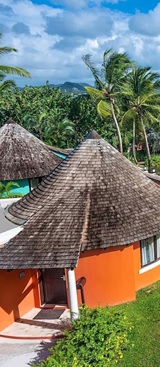 Birdseye view of the Caribbean resort, Sandals Grande St Lucian Spa & Beach Resort in St. Lucia