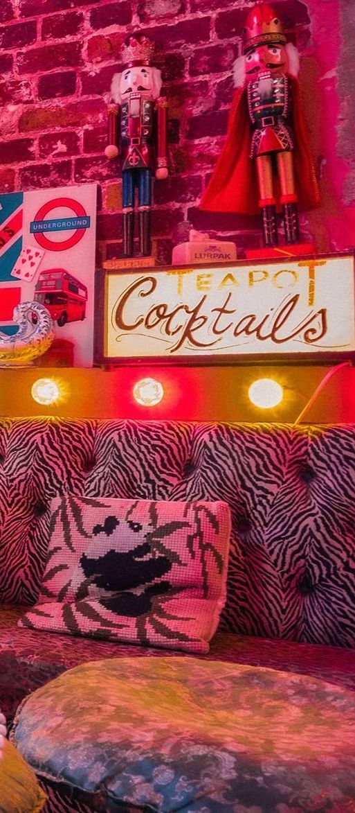 Colourful decor at Little Nan's bottomless brunch restaurant in Deptford