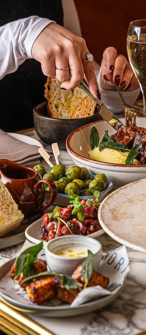 food and prosecco at the Norma London bottomless brunch in Soho
