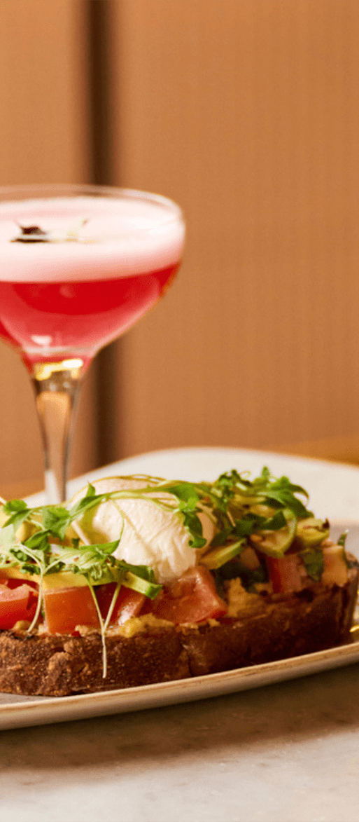 Classic brunch plates and cocktails, including full english breakfast and aperol spritz at the The Foundry Project Manchester 