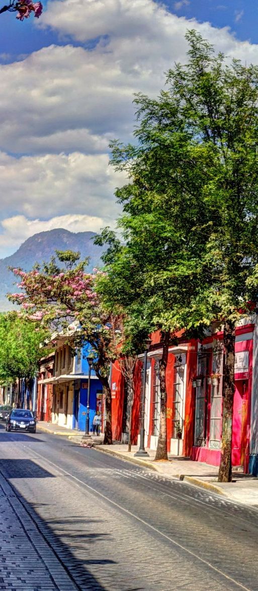 Colourful buildings in Oaxaca, Mexico for cultural honeymoon