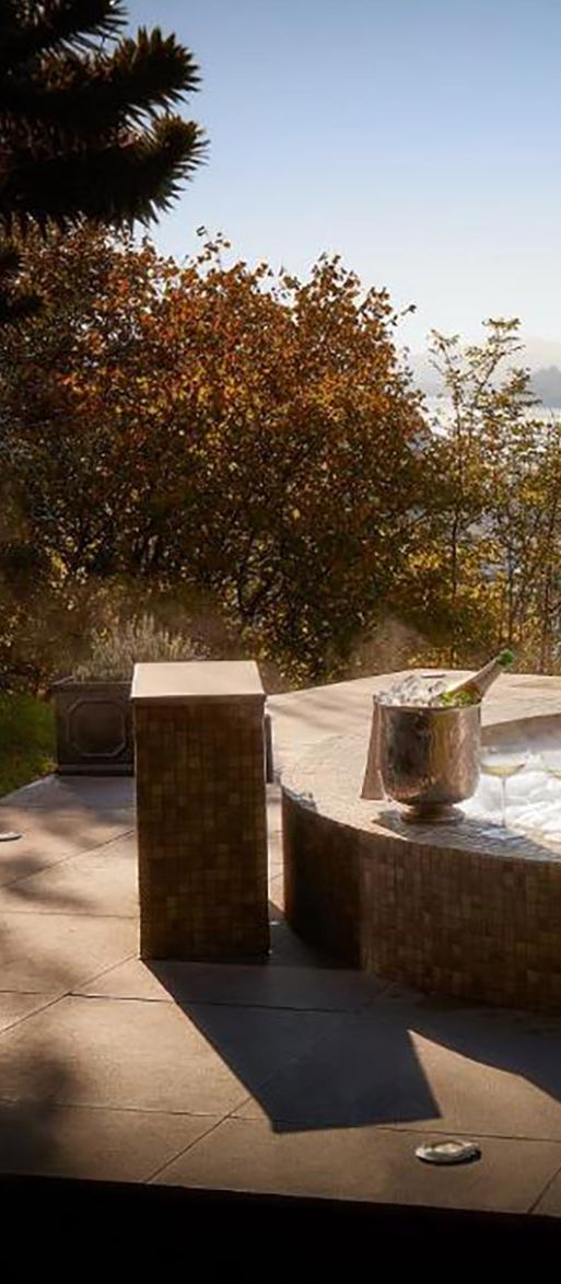 Rooftop hot tub at the Samling Hotel, minimoon destination in Lake District