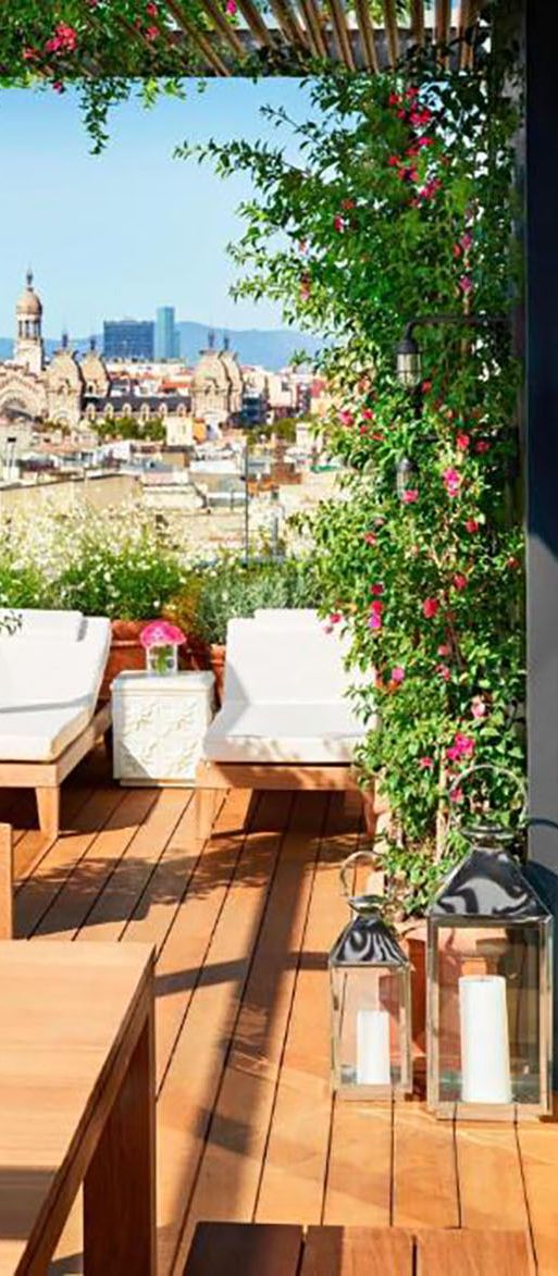 Rooftop terrace at The Barcelona EDITION hotel for minimoon